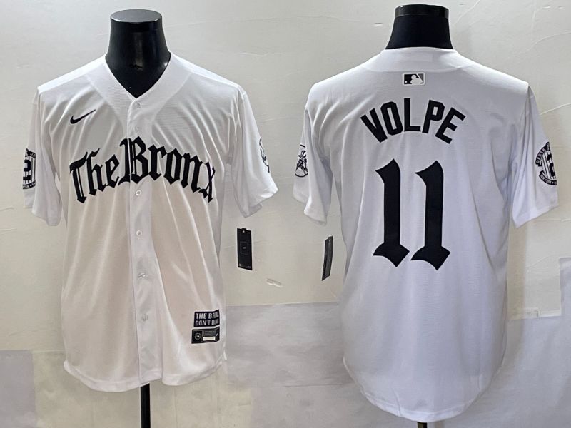 Men 2025 New York Yankees #11 Volpe White Five generations Joint Name Nike MLB Jersey style 1
